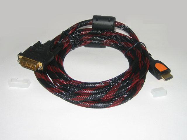 1.5m Gold 24+1 DVI-D Male to HDMI Male Cable