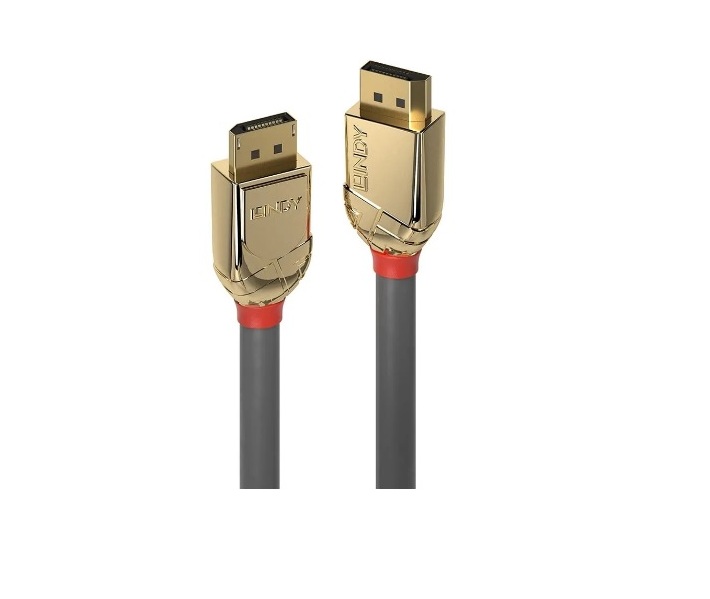 LINDY 36298 DisplayPort 1.2 Cable, Gold Line - Grey, 20m