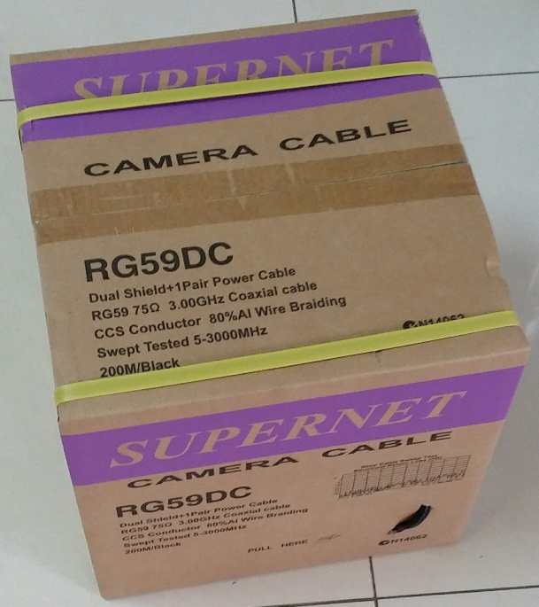 200M RG59DC Camera Cable RG59 + Fig8 Cable