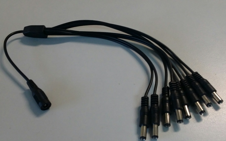 1 In 8 CCTV 8-way Power Supply Splitter Cable - Secuirty System